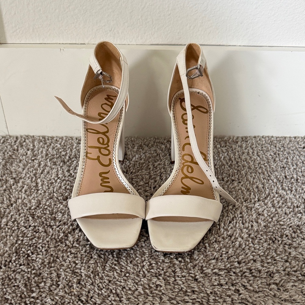Sam Edelman Women's Ivory Strap Heels